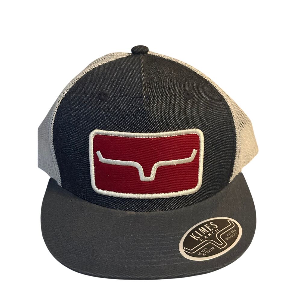 Kimes Ranch Trucker Hat Navy White Red Patch